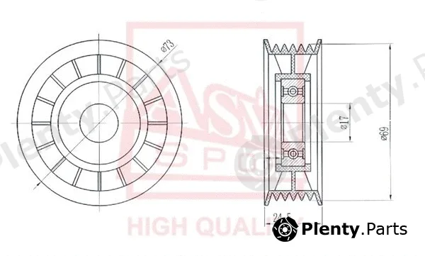 Asva FDBP-017 — Tensioner Pulley, V-belt