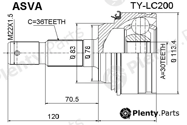 Asva TY-LC200 — Joint Kit, drive shaft