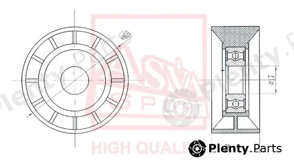 Asva NSBP-035 — Tensioner Pulley, V-belt