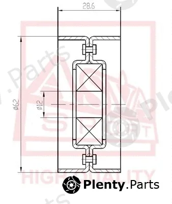 Asva TYBP-021 — Tensioner Pulley, V-belt