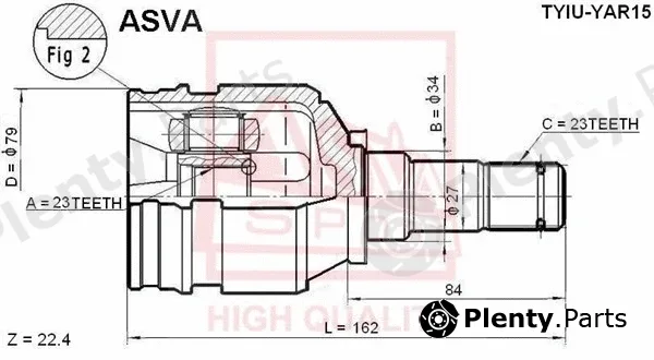 Asva TYIU-YAR15 — Joint Kit, drive shaft