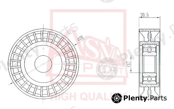 Asva TYBP-005 — Tensioner Pulley, V-belt