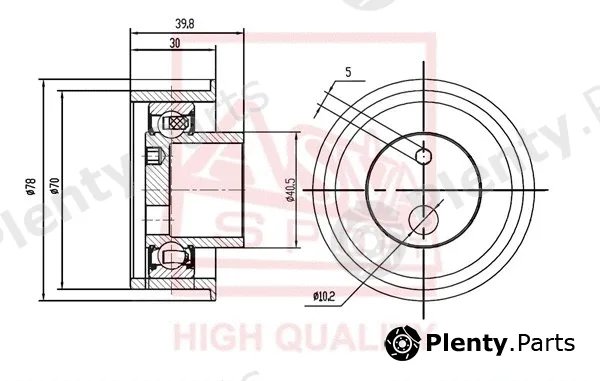 Asva HYBP-023 — Tensioner Pulley, V-belt