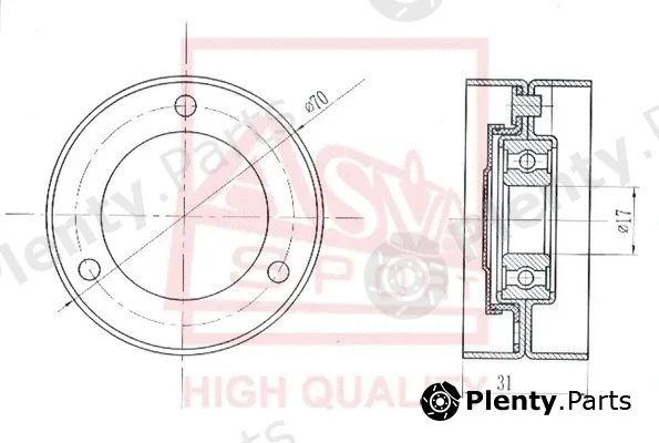 Asva LRBP-002 — Tensioner Pulley, V-belt