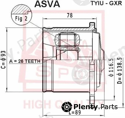 Asva TYIU-GXR — Joint Kit, drive shaft