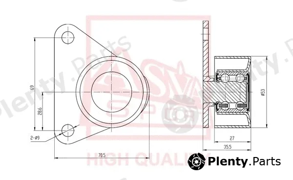 Asva FDBP-016 — Tensioner Pulley, V-belt