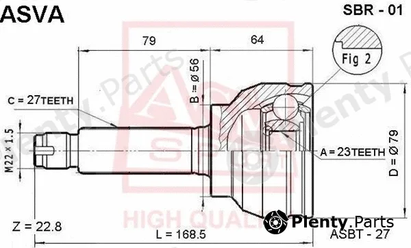Asva SBR-01 — Joint Kit, drive shaft