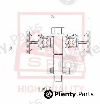 Asva FDBP-007 — Tensioner Pulley, V-belt