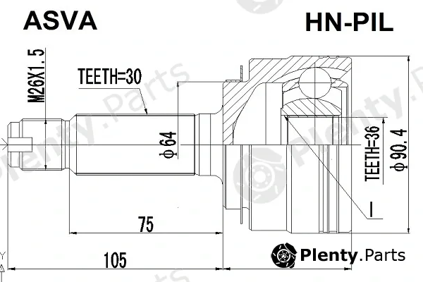 Asva HN-PIL — Joint Kit, drive shaft