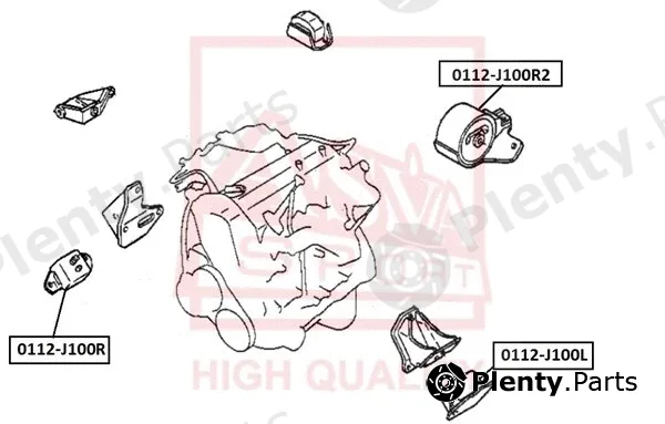Asva 0112-J100R — Mounting, engine