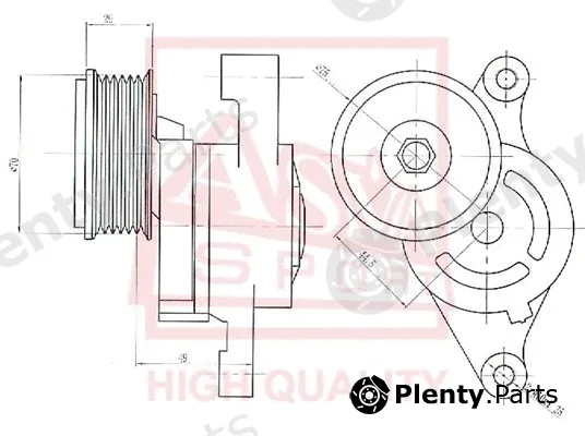 Asva MZBT-001 — Belt Tensioner, V-ribbed belt