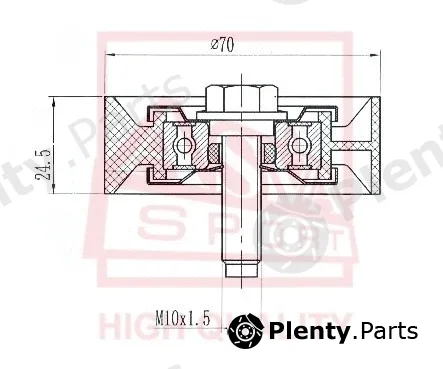 Asva MTBP-016 — Tensioner Pulley, V-belt