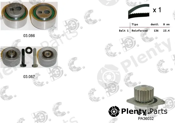 Autokit 04.5087PA — Water Pump & Timing Belt Kit