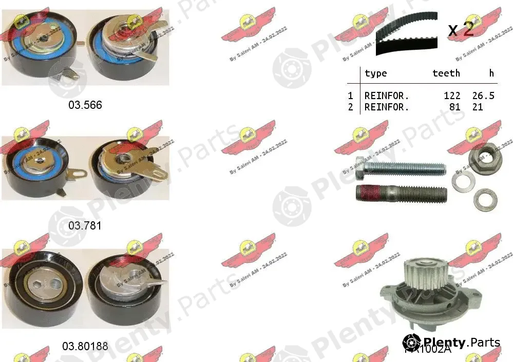 Autokit 04.5364PA — Water Pump & Timing Belt Kit