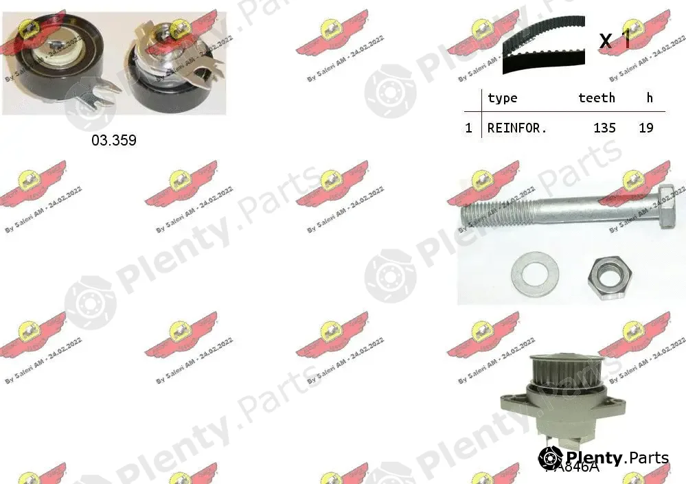 Autokit 04.5006PA — Water Pump & Timing Belt Kit