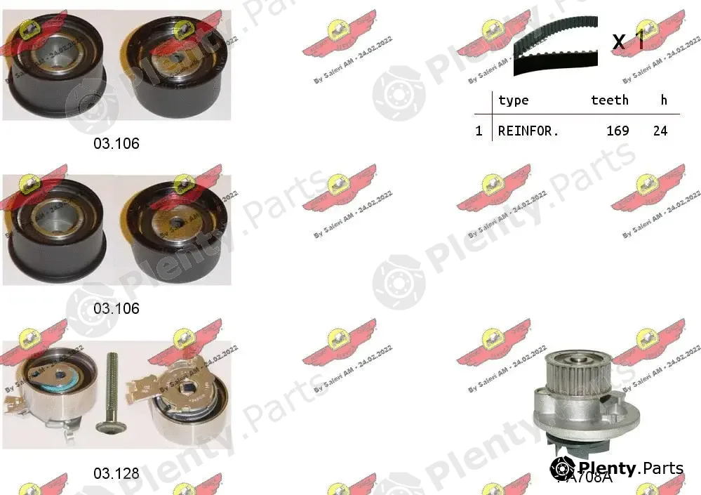 Autokit 04.5020PA — Water Pump & Timing Belt Kit