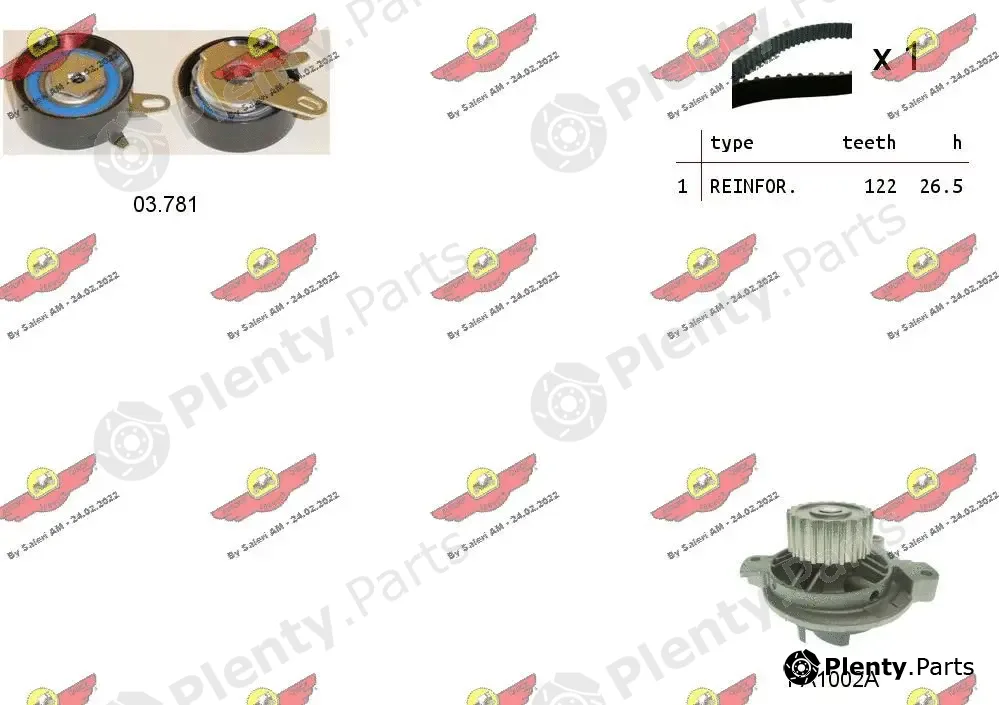 Autokit 04.5222PA — Water Pump & Timing Belt Kit