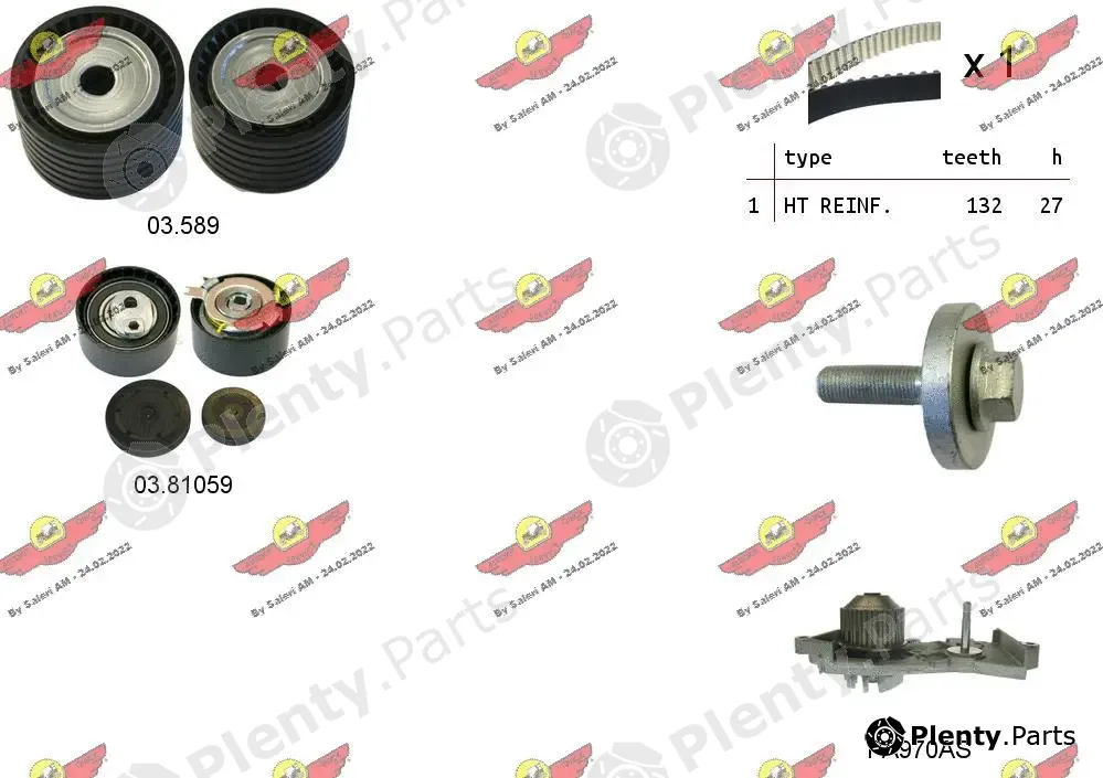 Autokit 04.5278PA — Water Pump & Timing Belt Kit