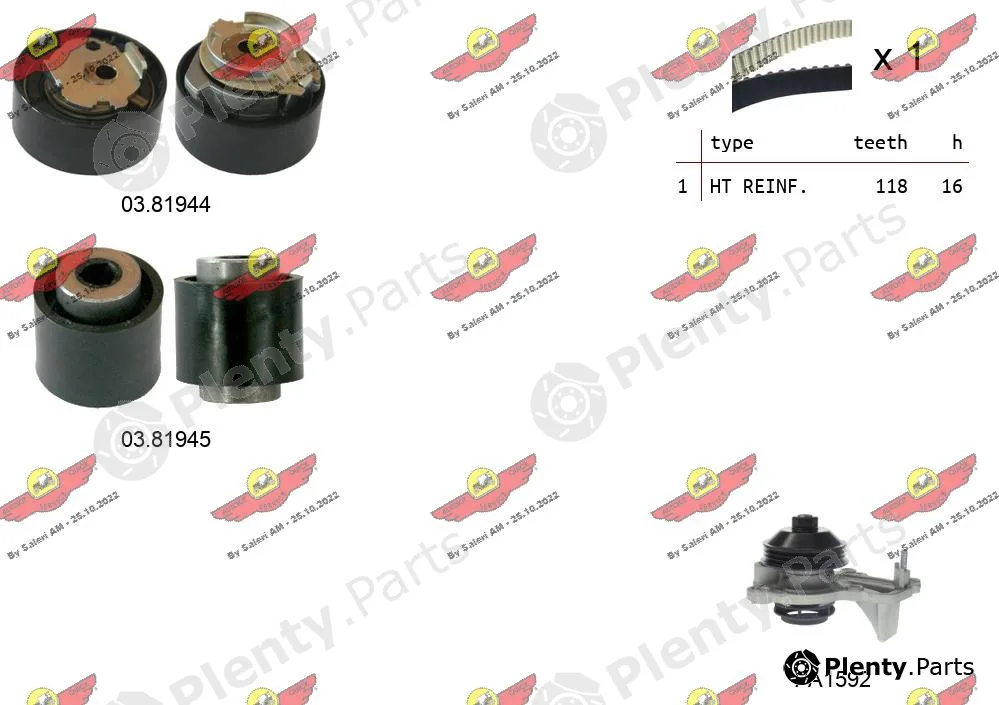Autokit 04.5356PA — Water Pump & Timing Belt Kit