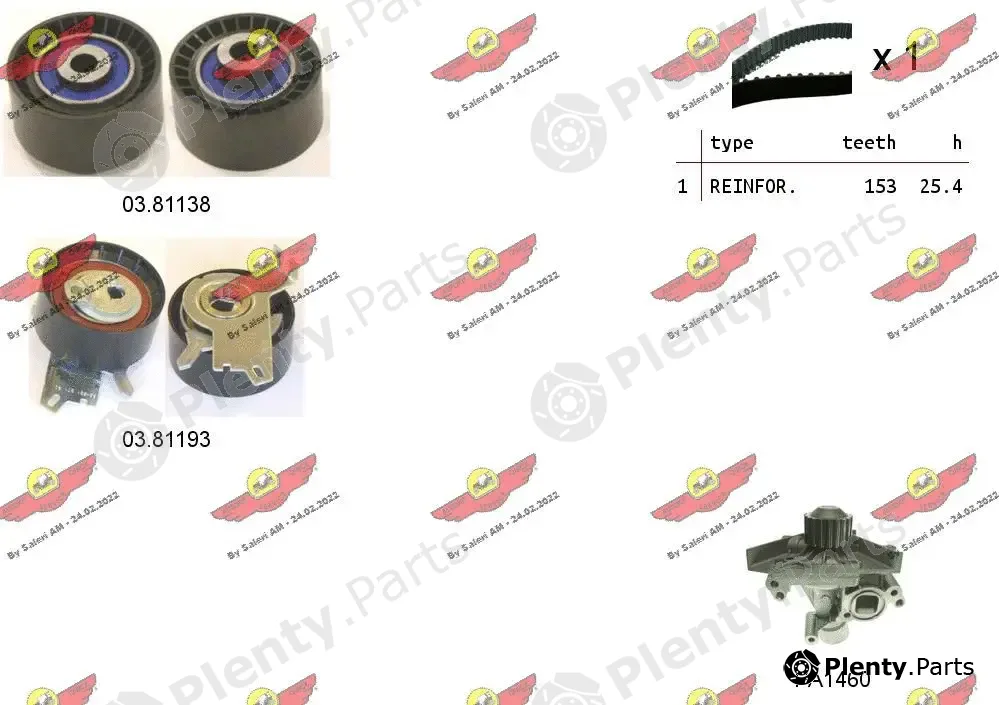 Autokit 04.5345PA — Water Pump & Timing Belt Kit