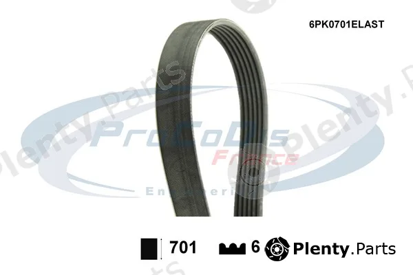 Procodis France 6PK0701ELAST — V-Ribbed Belt