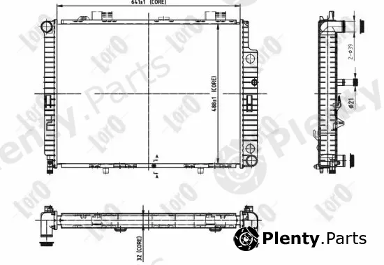 Abakus 054-017-0063-B — Radiator, engine cooling