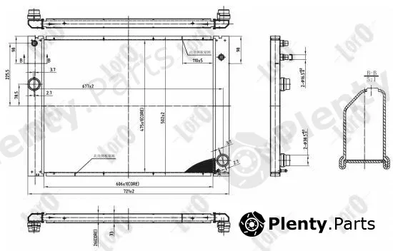 Abakus 004-017-0038-B — Radiator, engine cooling