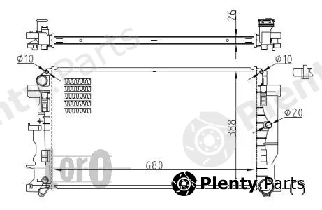 Abakus 054-017-0035-B — Radiator, engine cooling