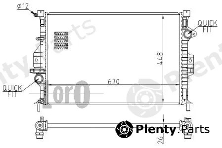 Abakus 017-017-0050-B — Radiator, engine cooling