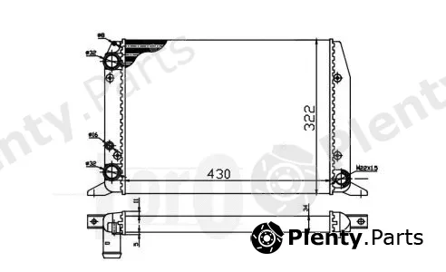 Abakus 003-017-0024 — Radiator, engine cooling