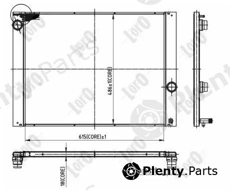 Abakus 004-017-0040-B — Radiator, engine cooling