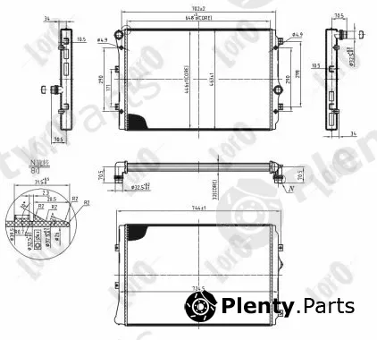 Abakus 053-017-0085-B — Radiator, engine cooling