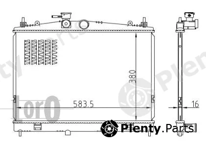 Abakus 035-017-0025-B — Radiator, engine cooling