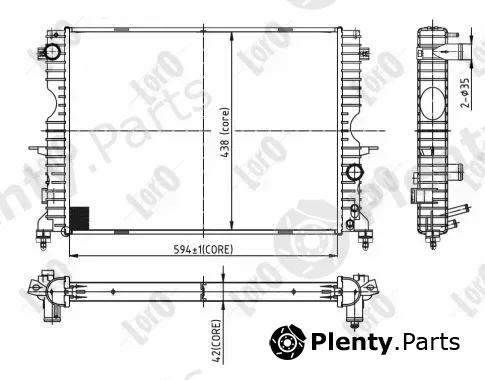 Abakus 027-017-0002-B — Radiator, engine cooling
