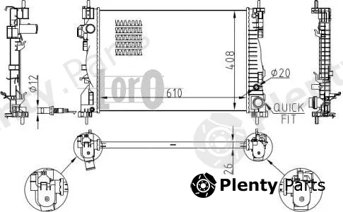 Abakus 002-017-0016-B — Radiator, engine cooling