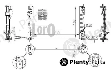 Abakus 002-017-0015-B — Radiator, engine cooling