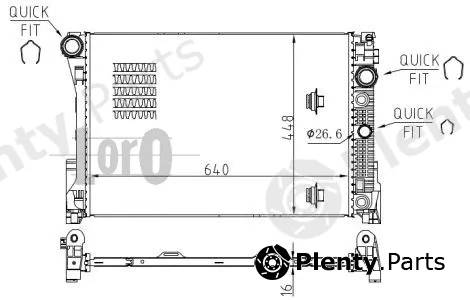 Abakus 054-017-0052-B — Radiator, engine cooling
