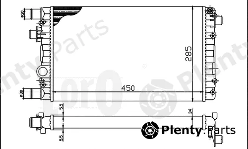 Abakus 016-017-0016 — Radiator, engine cooling