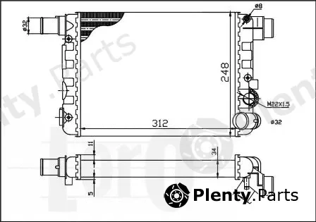 Abakus 016-017-0004 — Radiator, engine cooling