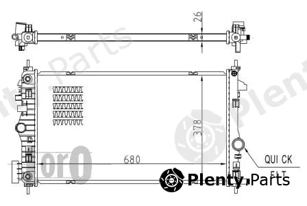 Abakus 037-017-0090-B — Radiator, engine cooling
