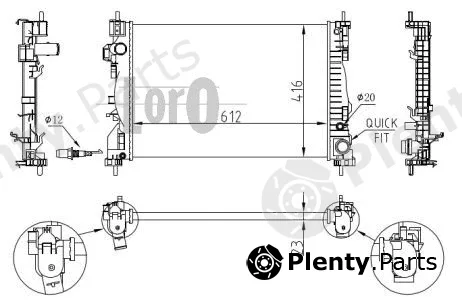 Abakus 002-017-0016 — Radiator, engine cooling