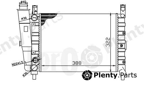 Abakus 016-017-0046 — Radiator, engine cooling