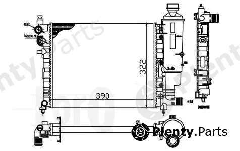 Abakus 009-017-0036 — Radiator, engine cooling
