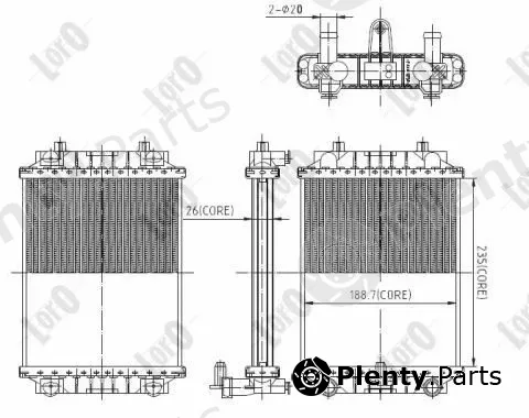 Abakus 003-017-0054-B — Radiator, engine cooling