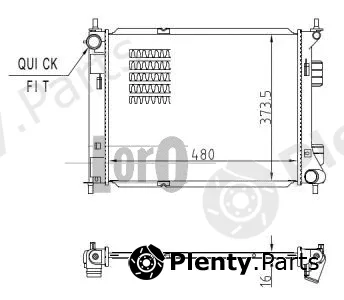 Abakus 019-017-0024-B — Radiator, engine cooling
