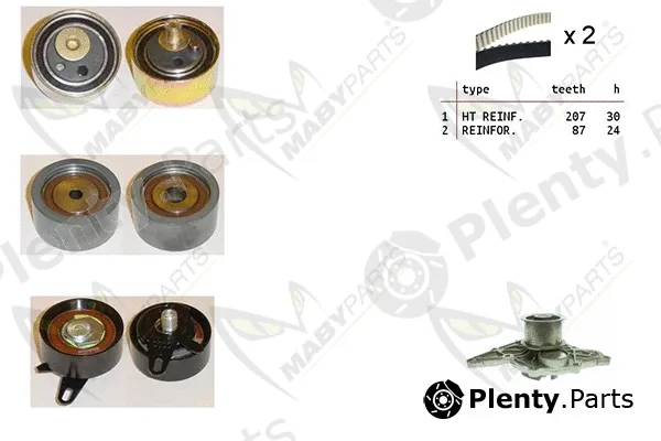Mabyparts OBKWP0168 — Water Pump & Timing Belt Kit