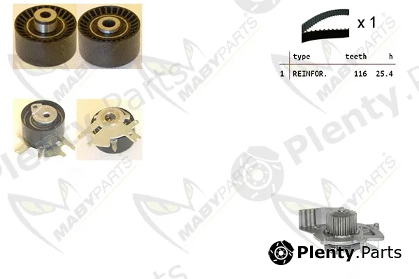 Mabyparts OBKWP0068 — Water Pump & Timing Belt Kit