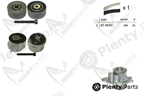 Mabyparts OBKWP0124 — Water Pump & Timing Belt Kit