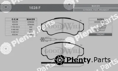 Goodwill 1028F — Brake Pad Set, disc brake