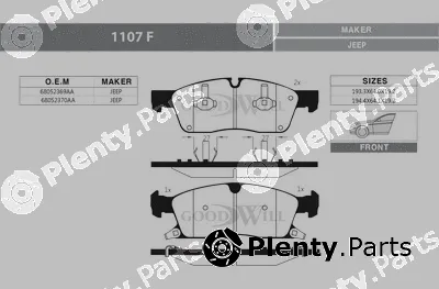 Goodwill 1107F — Brake Pad Set, disc brake